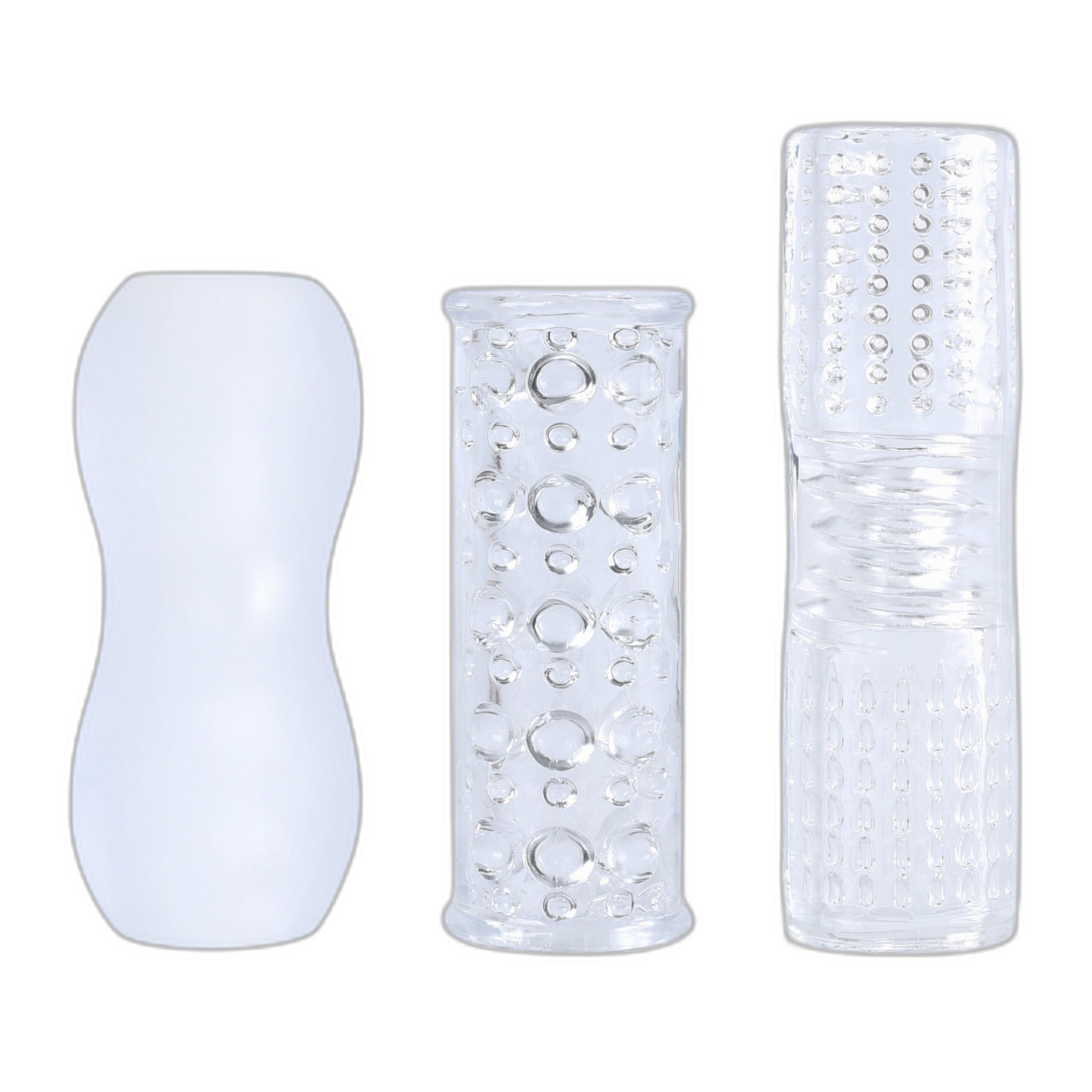 Transparent Ribbed Sleeve Masturbator