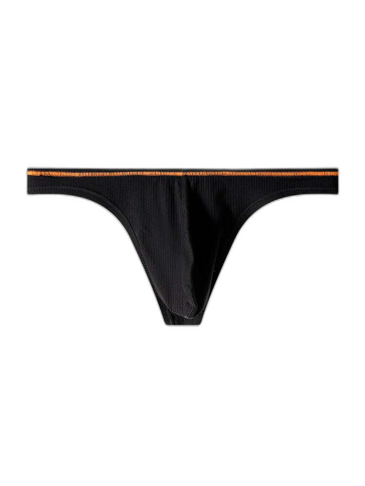 4 Pack Men's Low-Rise Solid Thongs with Reinforced Edging
