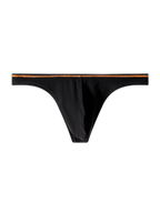 4 Pack Men's Low-Rise Solid Thongs with Reinforced Edging