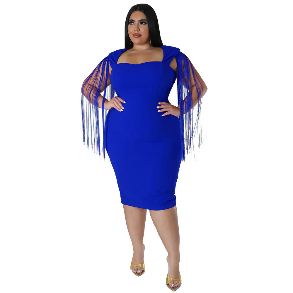 Sexy Tassel Sleeveless Elegant Figure-hugging Dress