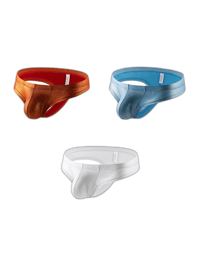 3 Pack Men's Sparkle Thongs in Solid Colors