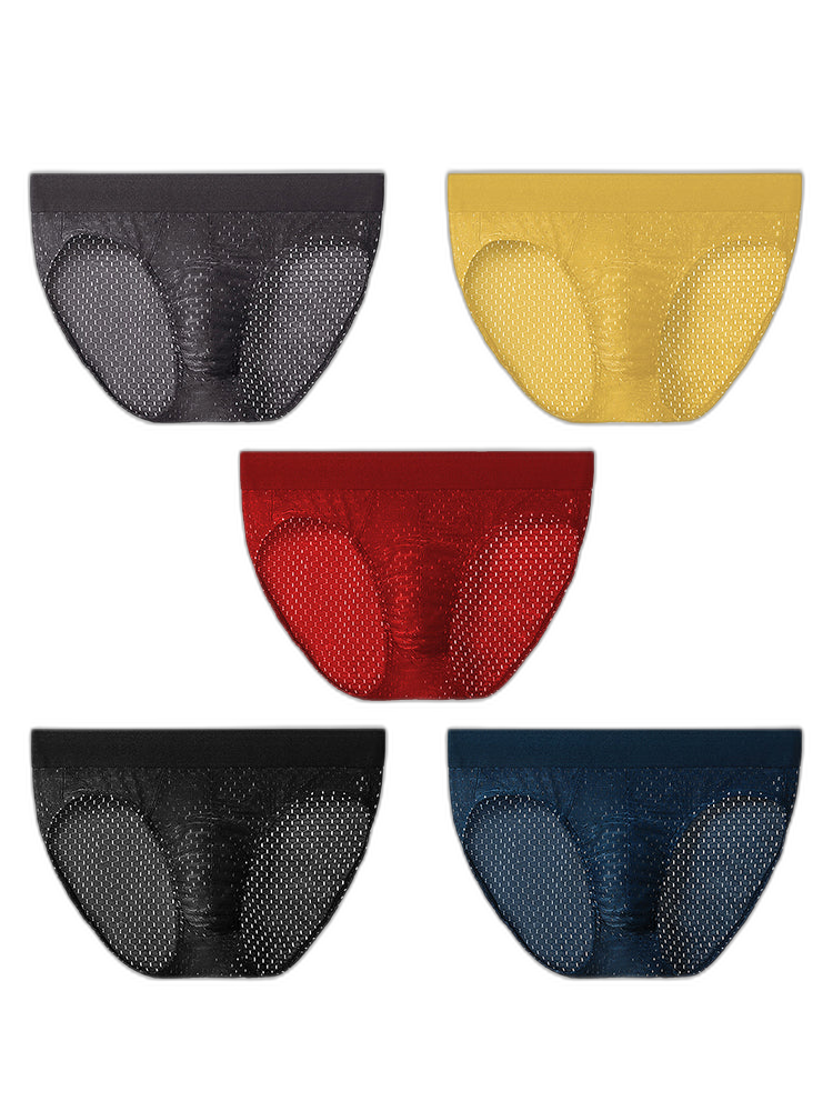 5 Pack Men’s Breathable Briefs In Mesh