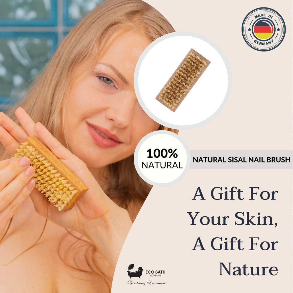 Eco Bath Natural Sisal Nail Brush Collection - Available in Beech Wood, Walnut Wood and Olive Wood