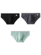 3 Pack Men's Ultra-Thin Breathable Ribbed Ice Silk Briefs