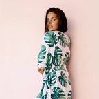 European And American-style Printed Beach Cover-up Sexy Plus-size Vacation Sun-protective Top And Long Skirt