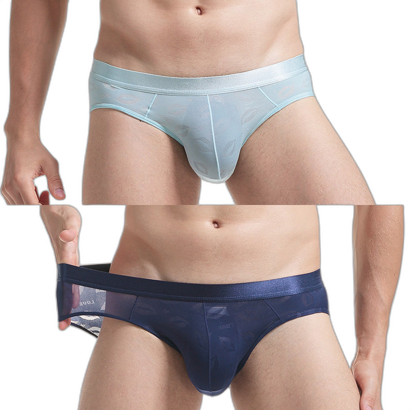 2 Pack Men's Sexy Seamless Solid Color Briefs
