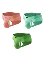 3 Pack Men's Seamless Comfort Sporty Cut Stretch Fit Briefs