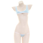 Striped Tank Top With Tie-up Bra