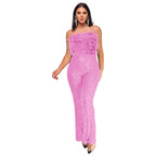 European And American Summer New Women's Sleeveless Backless Jumpsuit