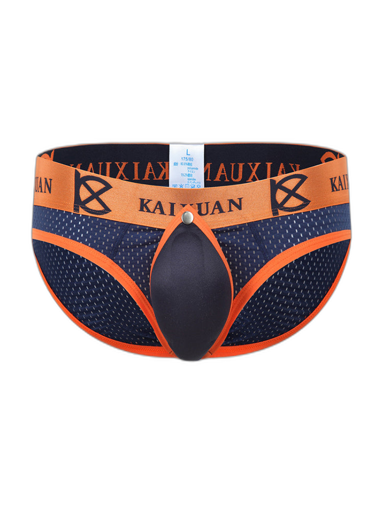 2 Pack Men's Sexy Mesh Front Opening Sponge Coaster Briefs