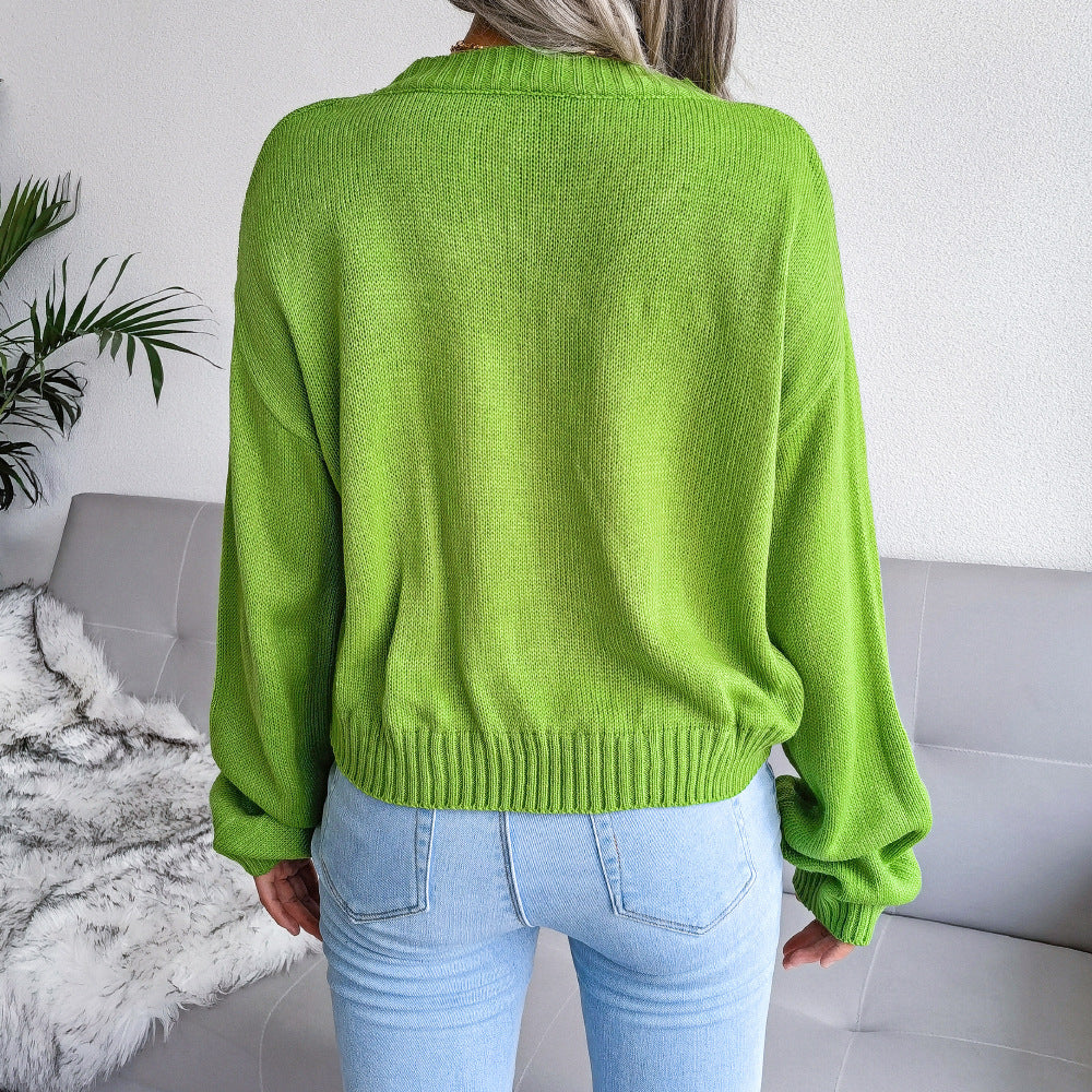 Women's Cloud Pattern Knitted Cardigan Sweater