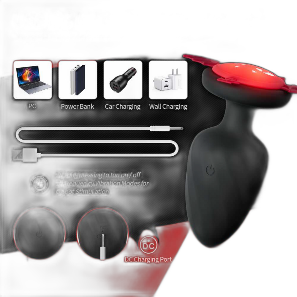 Puck - 12 Frequency Vibrating Butt Plug  - Remote Control Anal Plug - Anal Dilator - Soft Silicone Anal Toy