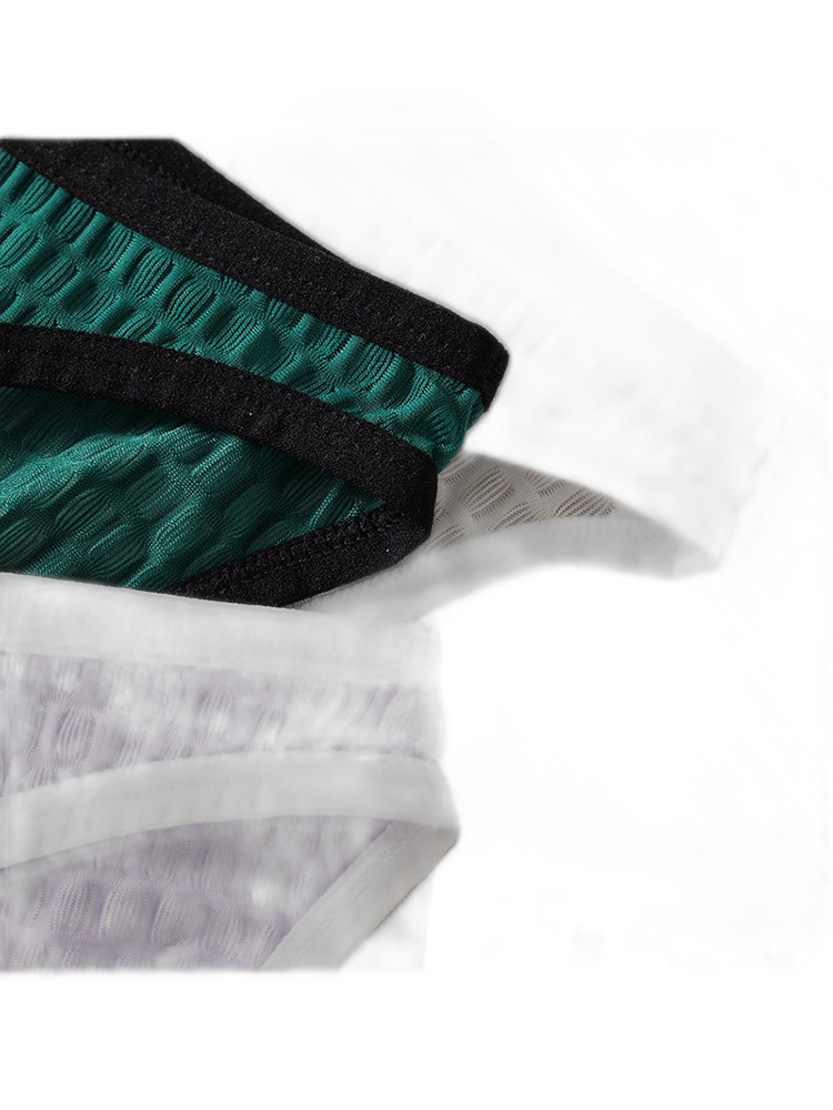 2 Pack Men's Solid-Color Checkered Briefs