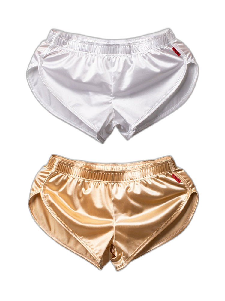 2 Pack Men's Home Loose-Fit Solid Color Seamless Smooth Boxers