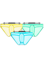 2 Pack Men's Ice Silk Breathable Sexy Low-Rise Anti-Odor Briefs