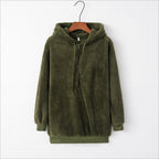European and American long-sleeved hooded solid color sweater