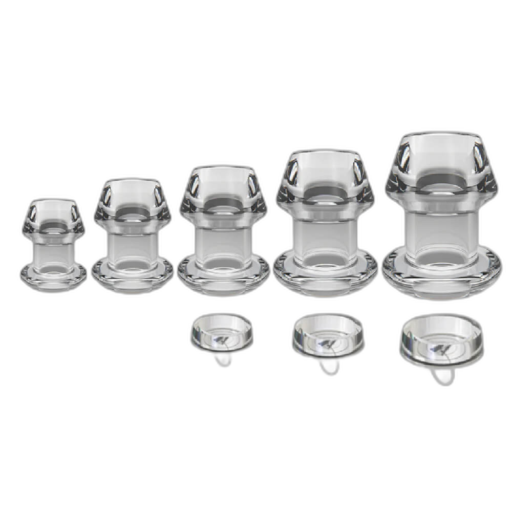 Crystal -  Clear Hollow Butt Plug - 5 Sizes