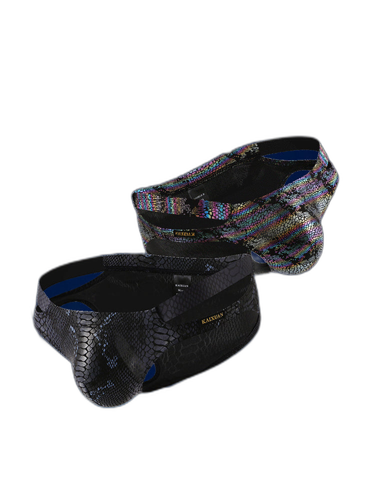 2-pack Men's Snake Print Hollow Briefs