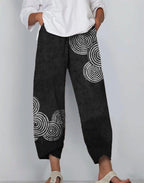 Minimalist Women's Pants Featuring A Patchwork Animal-print Design
