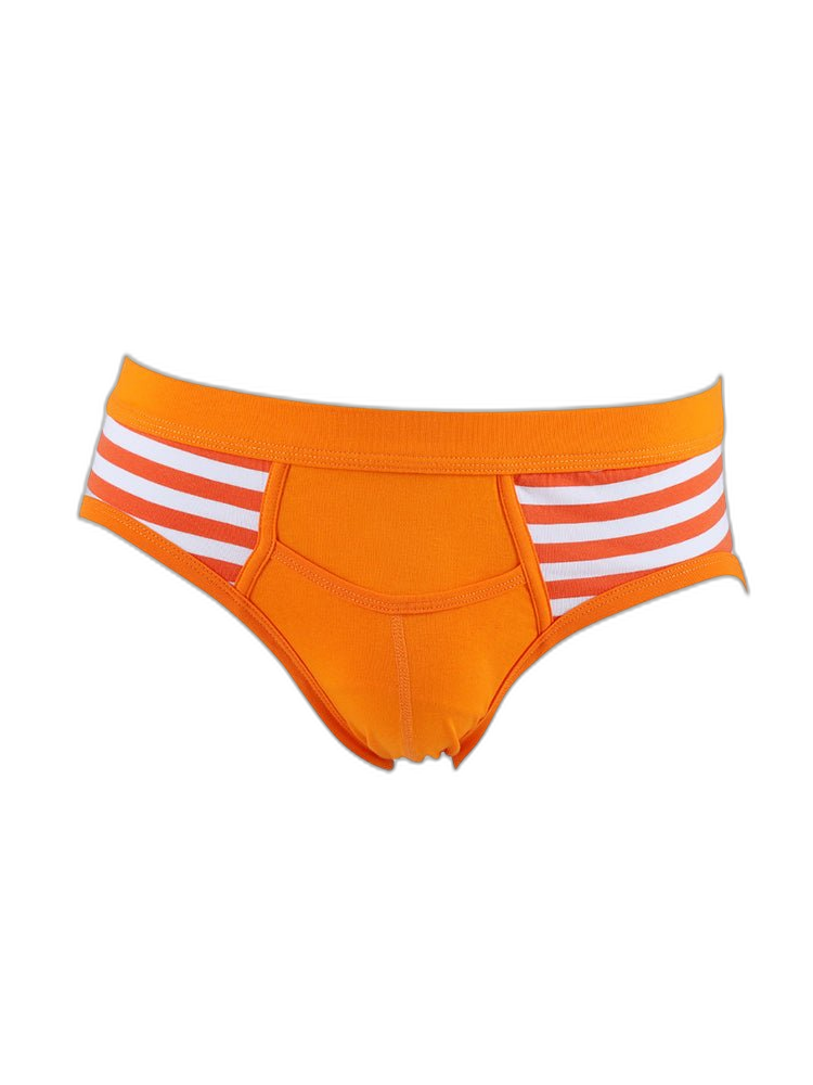 3 Pack Men's Mid-Rise Cotton Striped Briefs