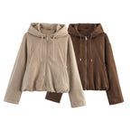 Women's European And American Style Hooded Bomber Jacket