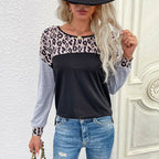 Women's Street Pullover Round Neck Patchwork Sweater