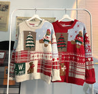 Vintage Loose Round Neck Christmas Sweater