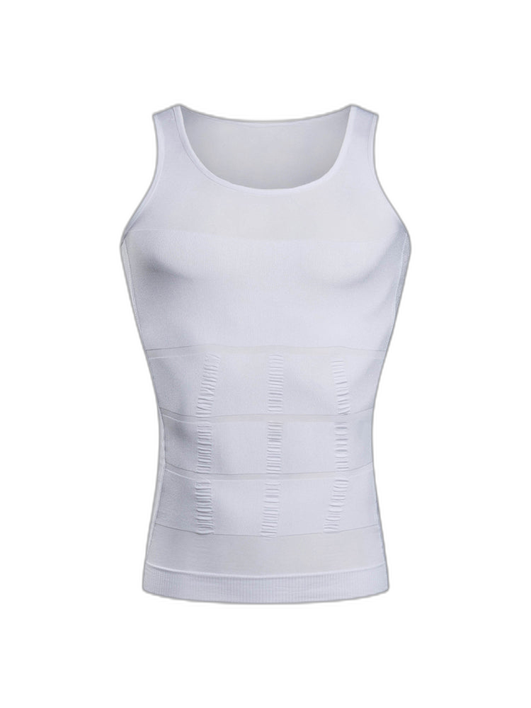 Mens Waist Body Shaper Vest T-Shirt Tank Tops