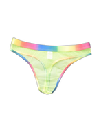 3-pack Men's Rainbow Trim Sheer Mesh Thong