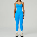 Women's Vest And Pants Color-blocking Yoga Set