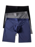 2 Pack Men's Ice Silk Anti-Chafing Quick-Dry Seamless Midway Briefs