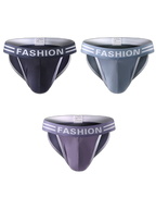 3 Pack Men's High-Cut Sexy Comfortable U-Convex Breathable Briefs