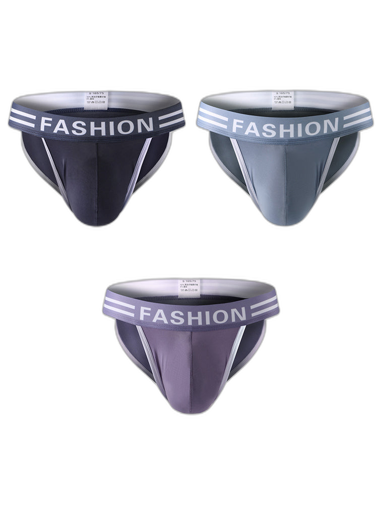 3 Pack Men's High-Cut Sexy Comfortable U-Convex Breathable Briefs