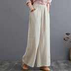 Spring And Summer Art Cotton Linen Pants Loose Plus Size