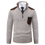 Pullover Men Sweater Thick Polo Shirts Korean Half Zipper Cold Blouse Stand Collar Autumn Winter Outerwear Luxury Cloth