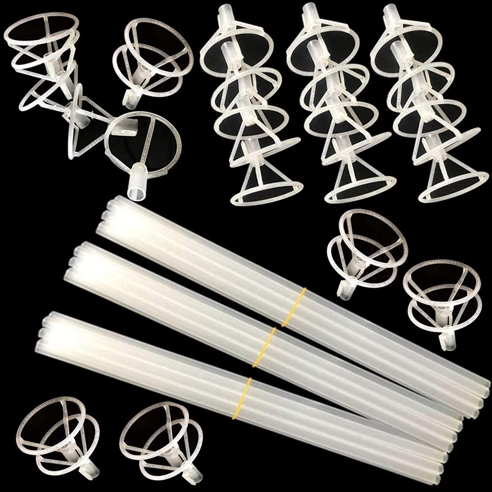 EFAY Large Balloon Sticks with Big Cups – 35 Sets, 17" Tall, for 10–30" Balloons