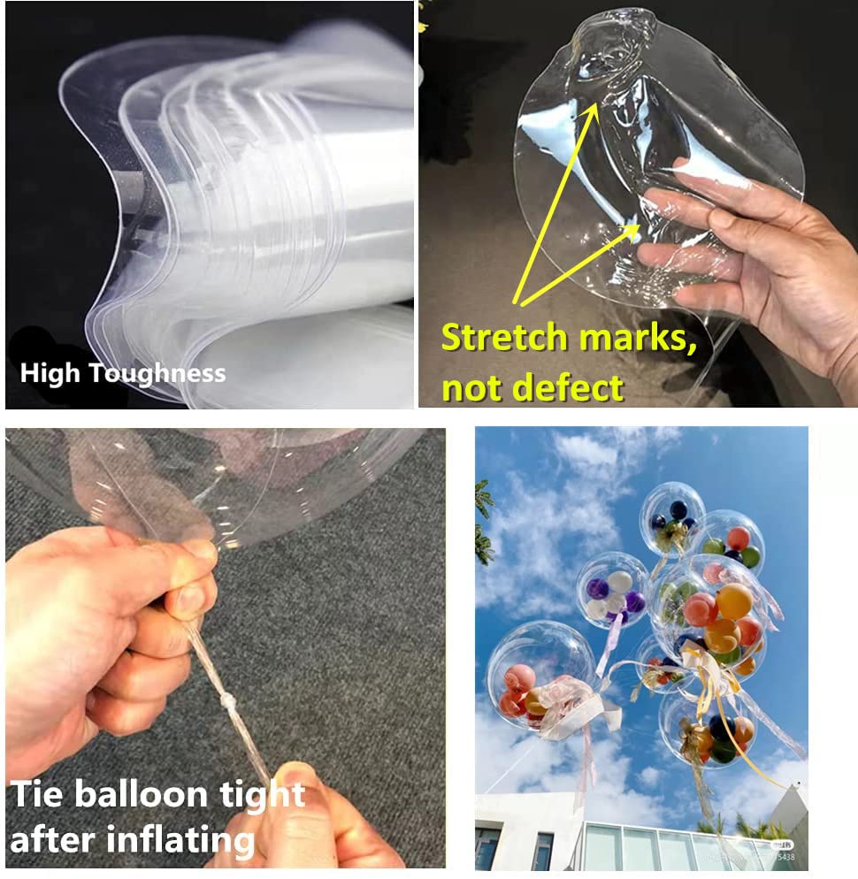 EFAY Bobo Balloons – 25-Pack Pre-Stretched Clear Balloons for DIY Bubble Balloon Decor (Up to 24" After Inflation)