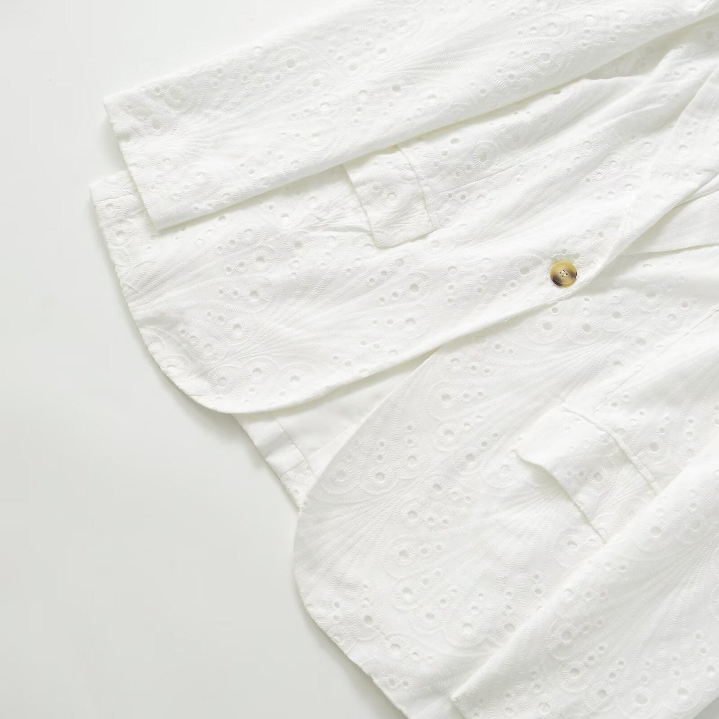 Casual Embroidered Hollow Out Single Breasted Jacket