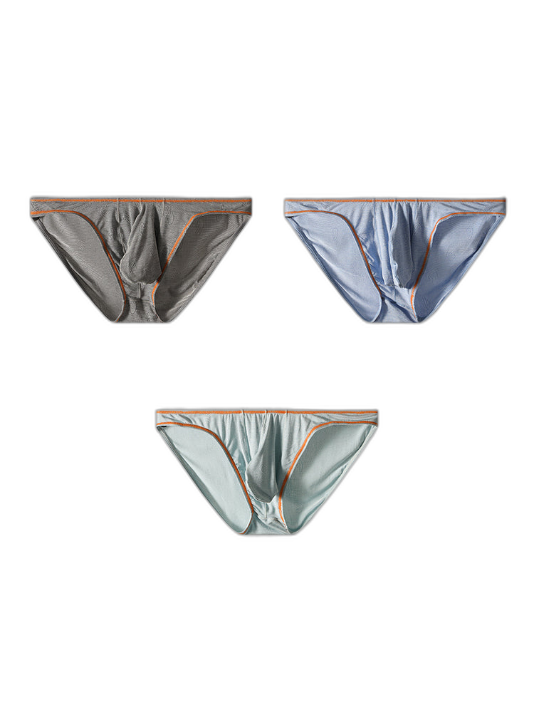 3 Pack Men's Ultra-Soft Stretch Fabric Ice Silk Briefs