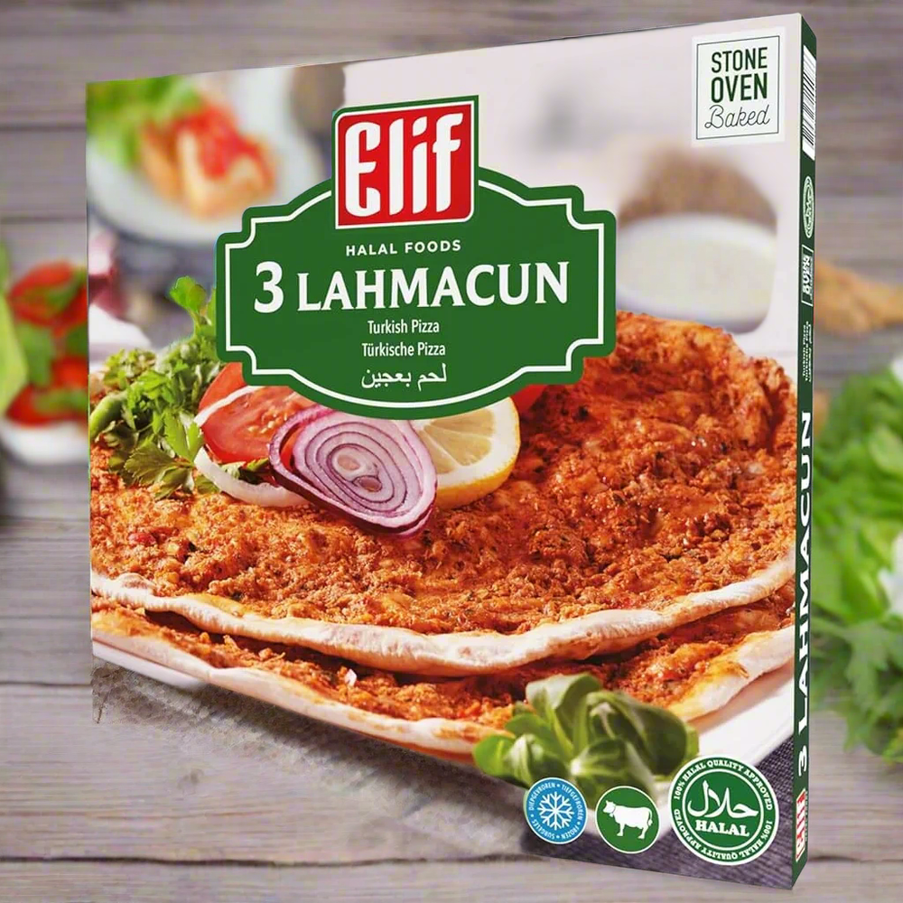 Elif Halal Foods Frozen 3 Lahmacun Turkish Pizza, 600g Pack