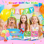 Elover Rainbow Scratch Art Notebooks – 24-Pack Valentines Day Kids Party Favors