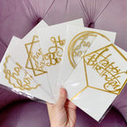 Elwish Gold Cake Topper Set (5 Pcs) – Acrylic Happy Birthday Cake Decorations
