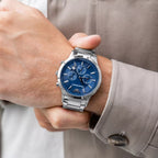 Emporio Armani AR2448 Renato Men's Silver & Blue Watch