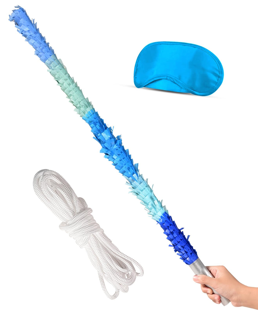 EnriQ 30-Inch Unbreakable Piñata Stick Kit with Blindfold – Blue