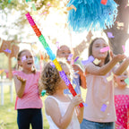 EnriQ 30-Inch Unbreakable Pinata Stick Kit with Blindfold & Rope – Rainbow Party Fun