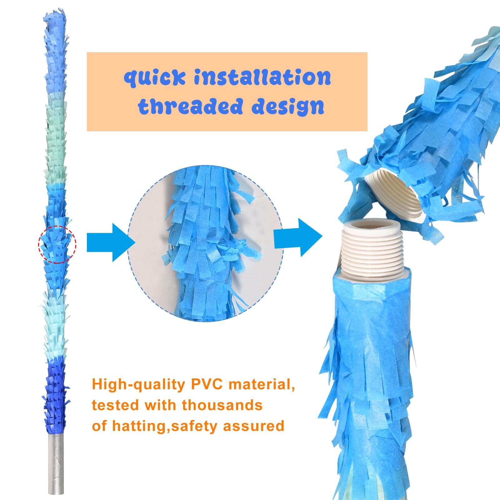 EnriQ 30-Inch Unbreakable Piñata Stick Kit with Blindfold – Blue