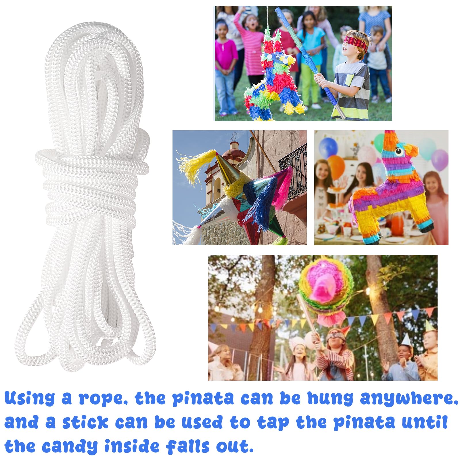 EnriQ 30-Inch Unbreakable Piñata Stick Kit with Blindfold – Blue