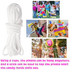 EnriQ 30-Inch Unbreakable Pinata Stick Kit with Blindfold & Rope – Rainbow Party Fun