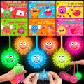 Envotek 24-Pack Valentines LED Puffer Balls with Cards – Classroom Glow Toys & Party Favors