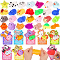 Envotek 28-Pack Valentines Day Cards & Kawaii Mochi Squishies — Classroom Gifts & Party Favors